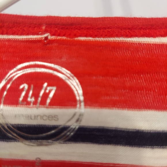 Maurices striped 2x criss-cross v neckline nautical colors plus size top - Picture 5 of 10